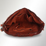 Spaghetti Western Swc188Cg Tote Vintage Handmade Drum Dyed Genuine European Cowhide Leather Women Bag Western Handbag Purse