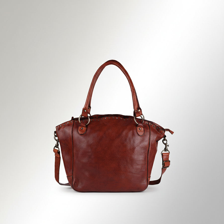 Spaghetti Western Swc188Cg Tote Vintage Handmade Drum Dyed Genuine European Cowhide Leather Women Bag Western Handbag Purse