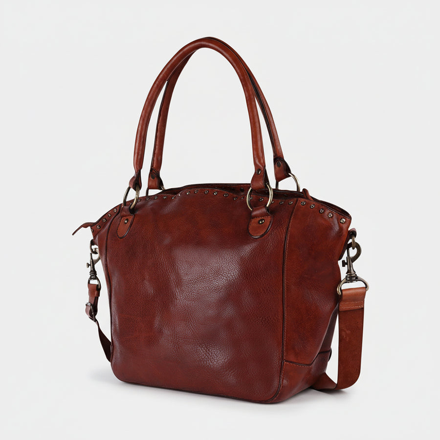 Spaghetti W. Swc188Cg Tote Vintage Handmade Drum Dyed Genuine European by Hilason – Cowboy and equestrian accessories