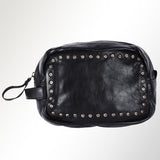 Spaghetti Western Swc200Blk Wristlet Vintage Handmade Drum Dyed Genuine European Cowhide Leather Women Bag Western Handbag Purse