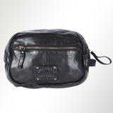 Spaghetti Western Swc200Blk Wristlet Vintage Handmade Drum Dyed Genuine European Cowhide Leather Women Bag Western Handbag Purse