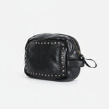 Spaghetti Western Swc200Blk Wristlet Vintage Handmade Drum Dyed Genuine European Cowhide Leather Women Bag Western Handbag Purse