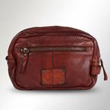 Spaghetti Western Swc200Cg Toiletry Vintage Handmade Drum Dyed Genuine European Cowhide Leather Women Bag Western Handbag Purse