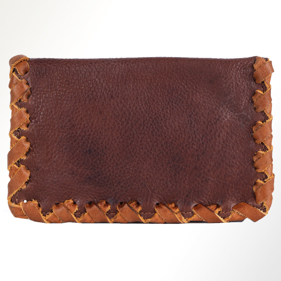 American Darling Card-Holder Western Braided Genuine Leather Handcrafted Small Wallet with YKK Zipper