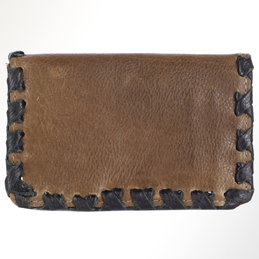 American Darling Card-Holder Western Braided Genuine Leather Handcrafted Small Wallet with YKK Zipper