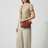 Spaghetti Western Swc192Brn Cross Body I Vintage Handmade Drum Dyed Genuine European Cowhide Leather Women Bag Western Handbag Purse