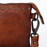 Spaghetti Western Swc192Brn Cross Body I Vintage Handmade Drum Dyed Genuine European Cowhide Leather Women Bag Western Handbag Purse