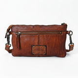 Spaghetti Western Swc192Brn Cross Body I Vintage Handmade Drum Dyed Genuine European Cowhide Leather Women Bag Western Handbag Purse