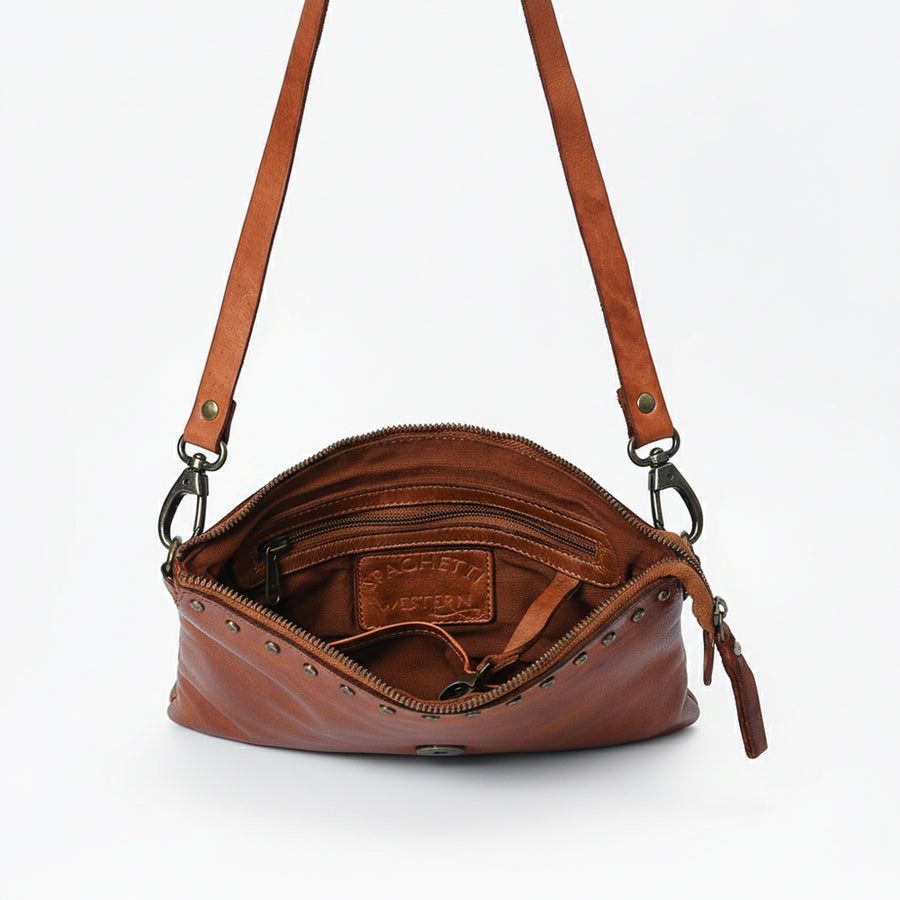 Spaghetti Western Swc192Cg Cross Body I Vintage Handmade Drum Dyed Genuine European Cowhide Leather Women Bag Western Handbag Purse