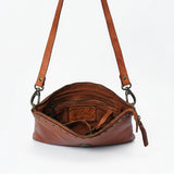 Spaghetti Western Swc192Brn Cross Body I Vintage Handmade Drum Dyed Genuine European Cowhide Leather Women Bag Western Handbag Purse