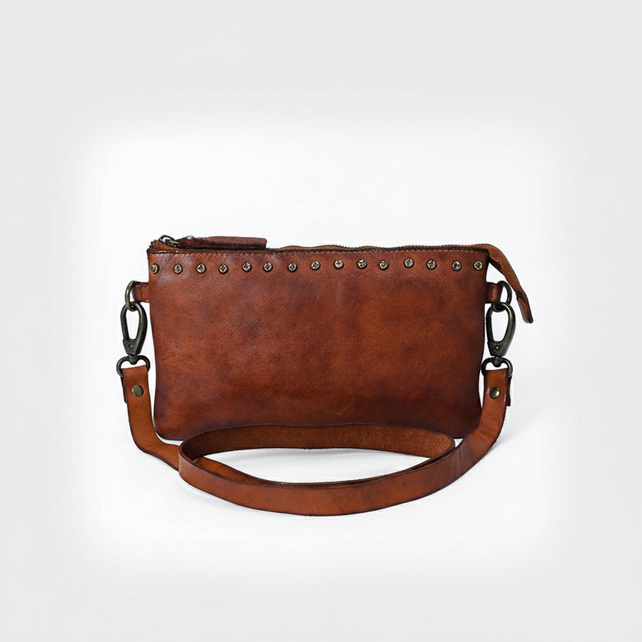 Spaghetti Western Swc192Cg Cross Body I Vintage Handmade Drum Dyed Genuine European Cowhide Leather Women Bag Western Handbag Purse