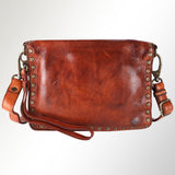 Spaghetti Western Swc195Cg Wallet Vintage Handmade Drum Dyed Genuine European Cowhide Leather Women Bag Western Handbag Purse