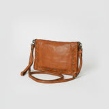 Spaghetti Western Swc197Tan Organiser Vintage Handmade Drum Dyed Genuine European Cowhide Leather Women Bag Western Handbag Purse