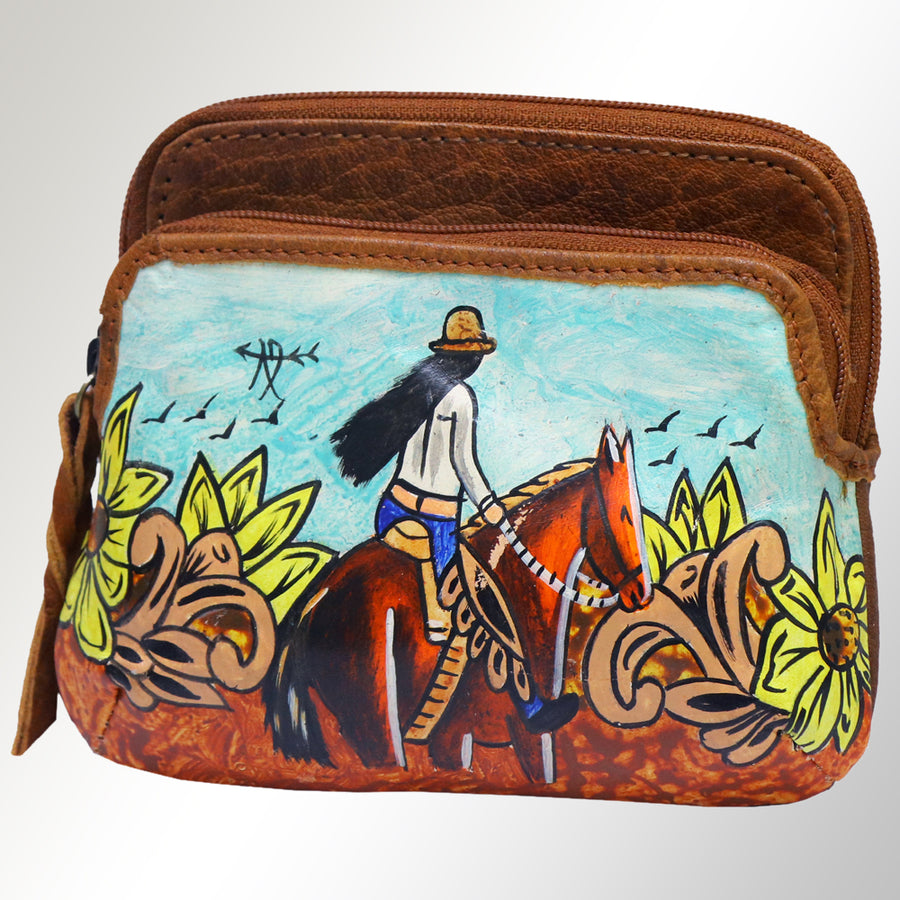 American Darling ADBGM235R8 Coin Purse Genuine Leather women bag by Hilason – Cowboy and equestrian accessories