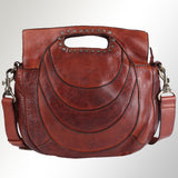 Spaghetti Western Swc173Cg Clutch Vintage Handmade Drum Dyed Genuine European Cowhide Leather Women Bag Western Handbag Purse