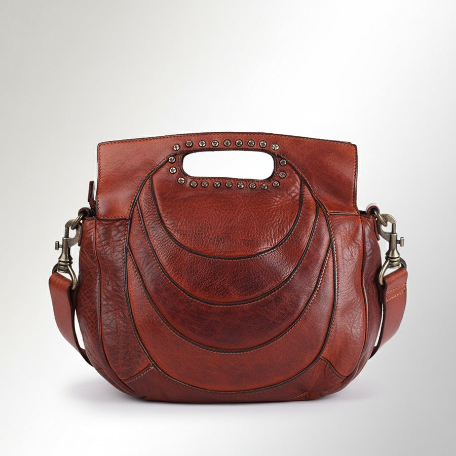 Spaghetti Western Swc173Cg Clutch Vintage Handmade Drum Dyed Genuine European Cowhide Leather Women Bag Western Handbag Purse