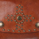Spaghetti Western Swc147Tan Envelope Vintage Handmade Drum Dyed Genuine European Cowhide Leather Women Bag Western Handbag Purse