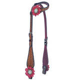 Bar H Equine American Leather Horse Saddle Tack One Ear Headstall | Breast Collar | Browband Headstall | Spur Straps | Wither Strap | Tack Set for Horses BER115