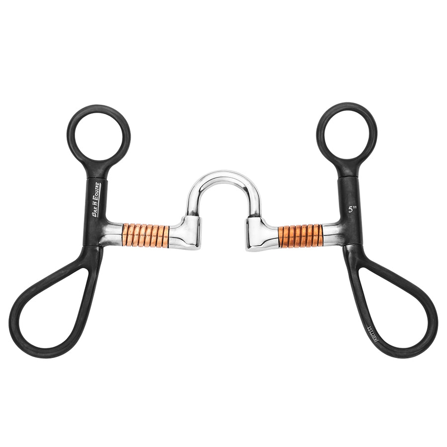 BAR H EQUINE Teardrop Shank Correction Mouth Copper Wire Wrapped Bars - Uhorse