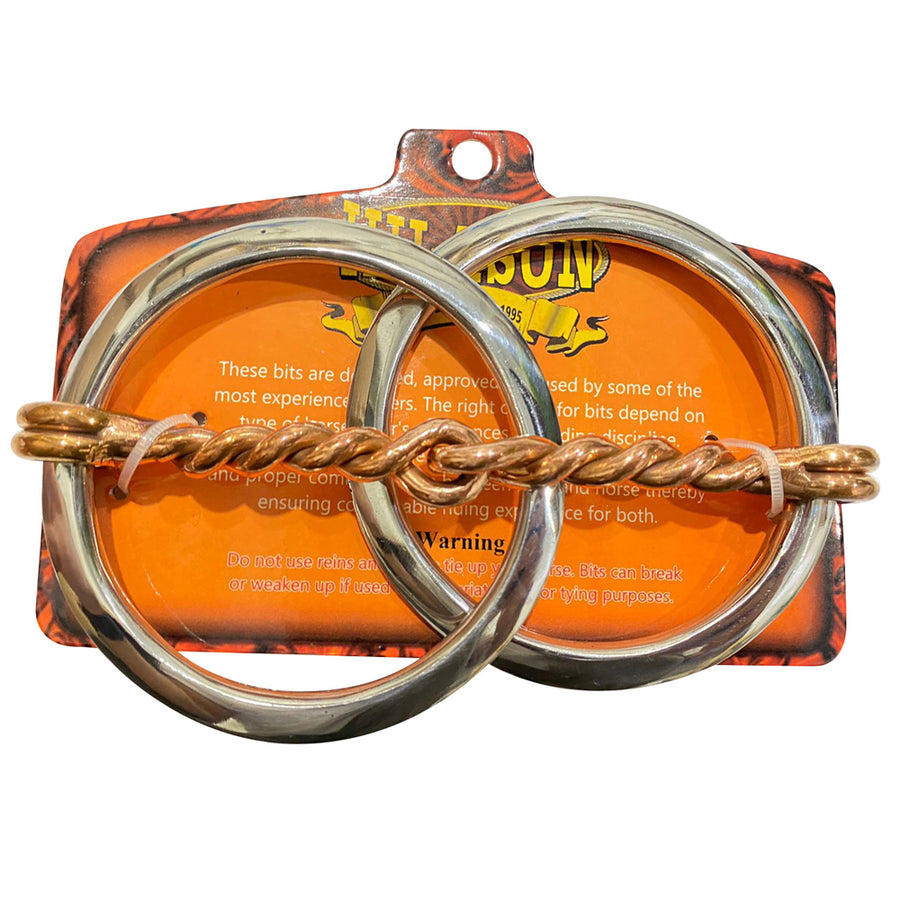 BAR H EQUINE Horse Bit Flat Ring Twisted Copper Wire with Stainless Steel - Uhorse
