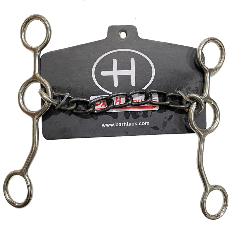Black metal horse bit with stainless steel rings - Uhorse