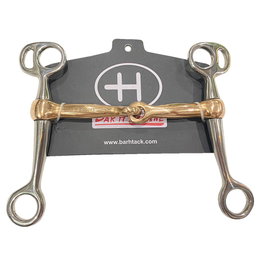 Metal horse bit with brass roller and stainless steel rings - Uhorse