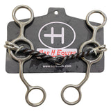 Bar H Equine Horse Junior Sweet Iron Twisted Wire 5 In Mouth Gag Bit Stainless Steel