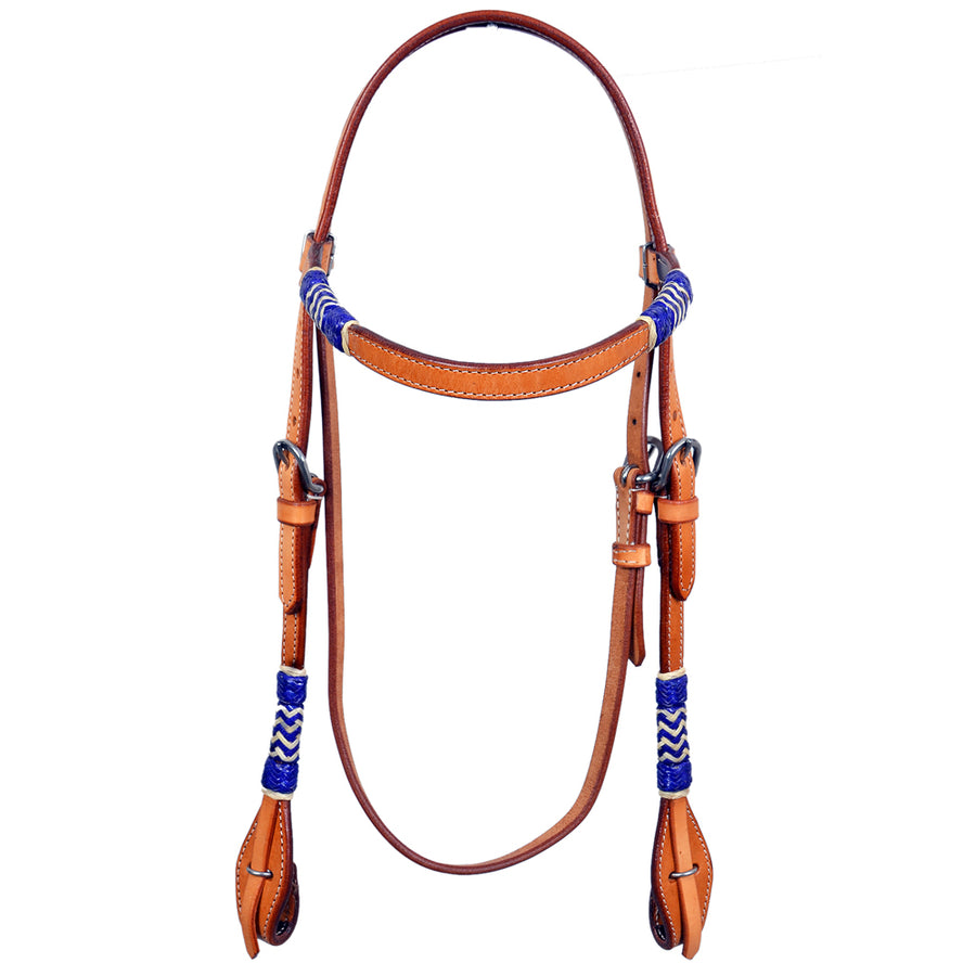 Bar H Equine Western Horse Rawhide Genuine American Leather Headstall - Uhorse