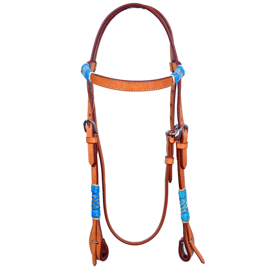 Bar H Equine Western Horse Rawhide Genuine American Leather Headstall - Uhorse