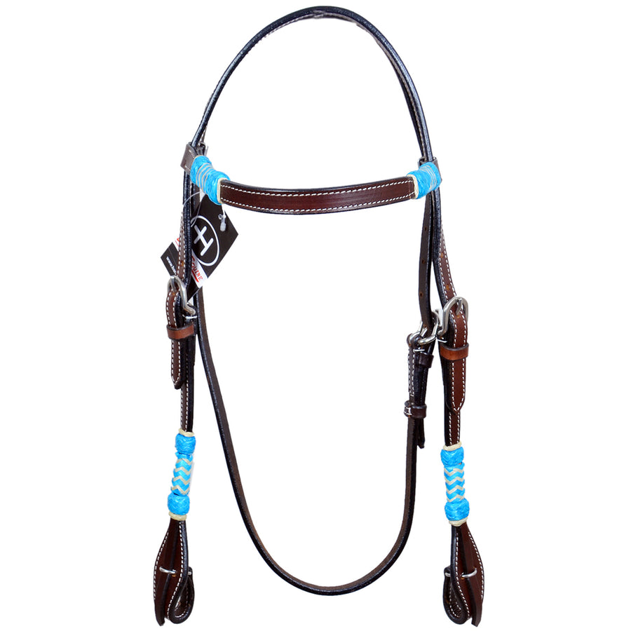Bar H Equine Western Horse Rawhide Genuine American Leather Headstall - Uhorse