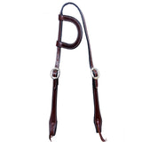 Bar H Equine Western Horse Genuine Leather Hand Tooled One Ear Headstall Dark Brown - Uhorse