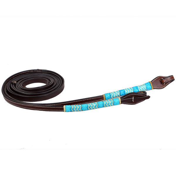 Bar H Equine W. H. 8ft Turquoise Rawhide Braiding American Leather by Hilason – Cowboy and equestrian accessories