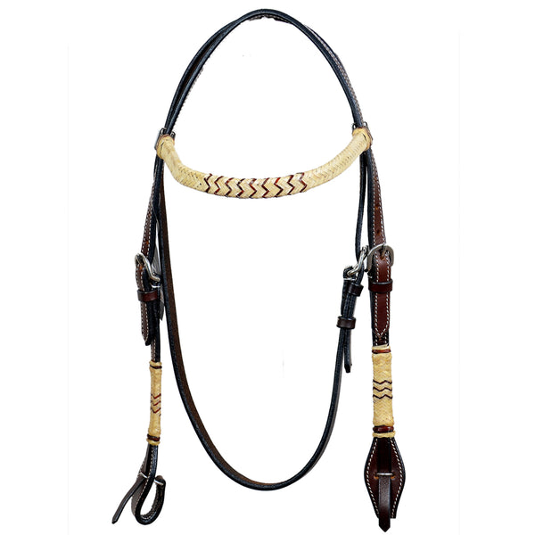 Bar H Equine Western Horse Rawhide Genuine American Leather Headstall - Uhorse