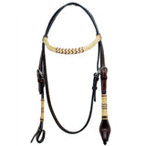 Bar H Equine Western Horse Rawhide Genuine American Leather Headstall