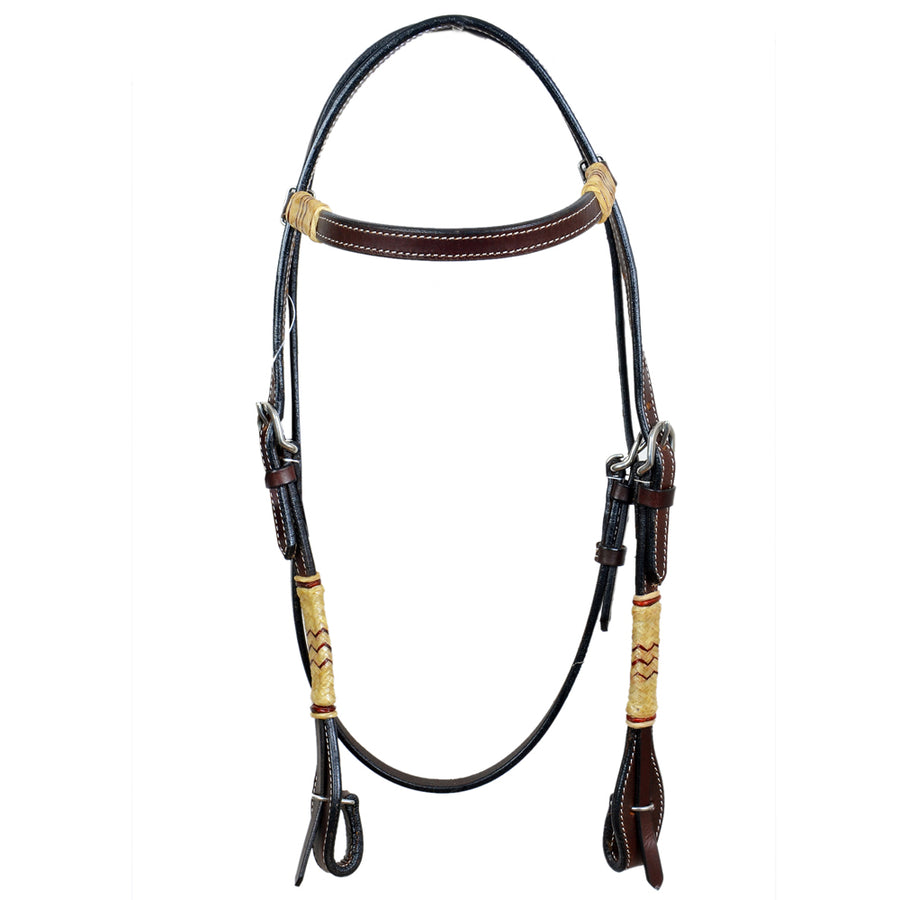 Bar H Equine Western Horse Rawhide Genuine American Leather Headstall - Bar H Equine