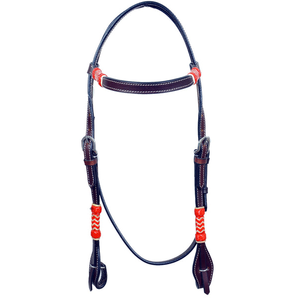 Bar H Equine Western Horse Rawhide Genuine American Leather Headstall - Uhorse