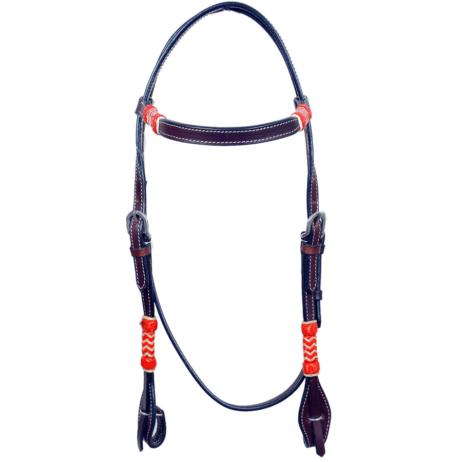 Bar H Equine Western Horse Rawhide Genuine American Leather Headstall - Uhorse