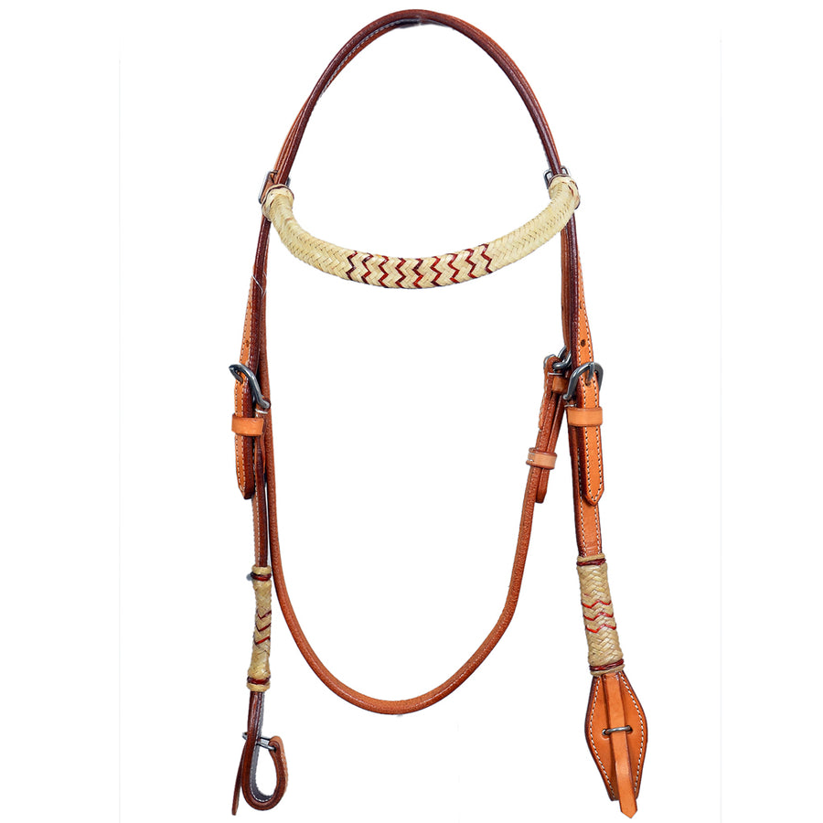 Bar H Equine Western Horse Rawhide Genuine American Leather Headstall - Uhorse