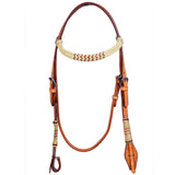 Bar H Equine Western Horse Rawhide Genuine American Leather Headstall