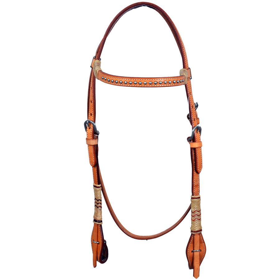 Bar H Equine Western Horse Rawhide Genuine American Leather Headstall - Uhorse