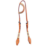 Bar H Equine Western Horse Genuine Leather Raw Hide One Ear Headstall Dark Brown