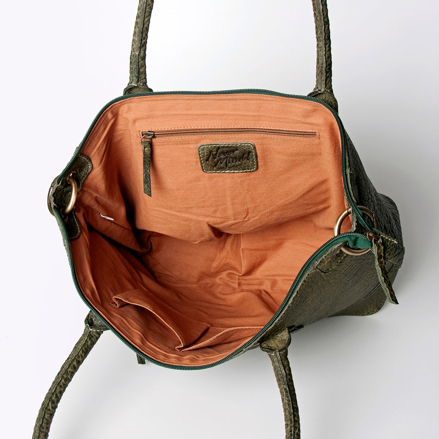 Never Mind Nmbgz120E Tote Vintage Handmade Genuine Cowhide Leather Women Bag Western Handbag Purse