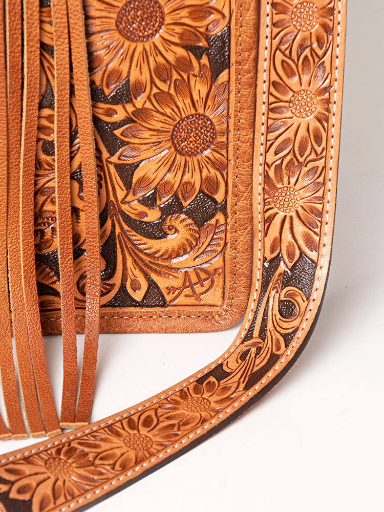 American Darling Briefcase Hand Tooled Hair On Genuine Leather Western Women Bag Handbag | for Cute Laptop