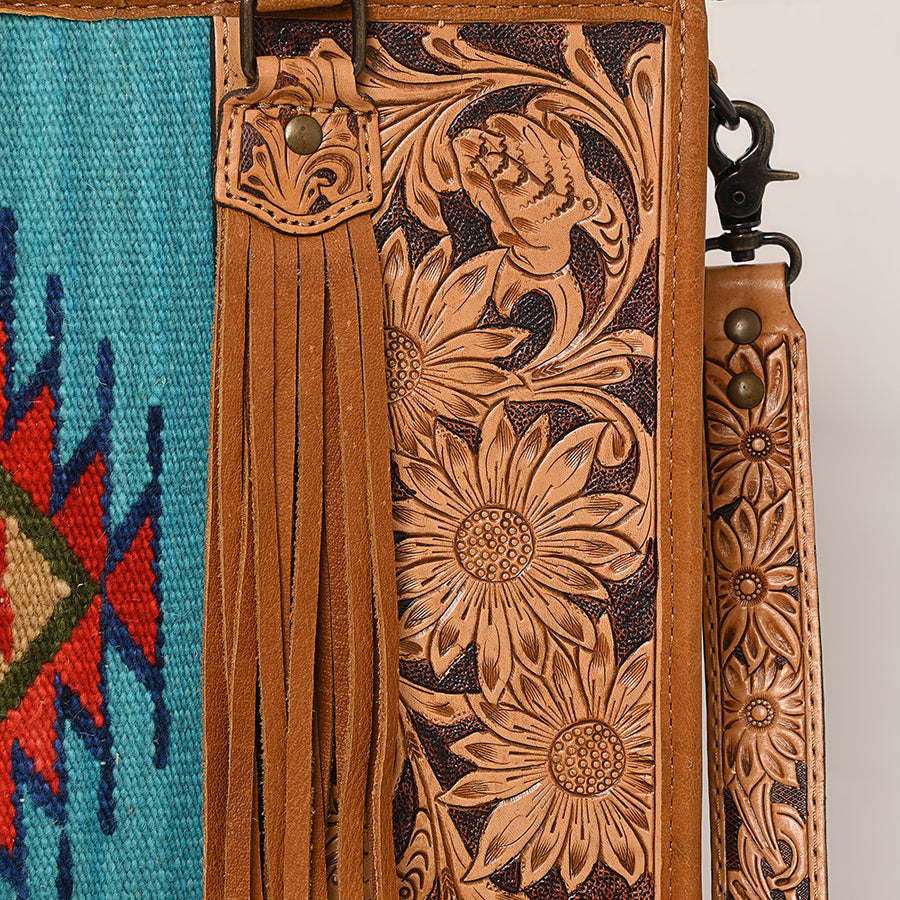 American Darling Briefcase Hand Tooled Hair On Genuine Leather Western Women Bag Handbag | for Cute Laptop