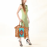 American Darling Briefcase Hand Tooled Saddle Blanket Genuine Leather women bag western handbag purse