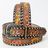 American Darling ADBLF130-L Beautifully Hand Tooled Genuine American Leather Belt Men and  Women