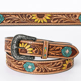 American Darling ADBLF131-L Beautifully Hand Tooled Genuine American Leather Belt Men and  Women