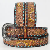 American Darling ADBLF132-L Beautifully Hand Tooled Genuine American Leather Belt Men and  Women