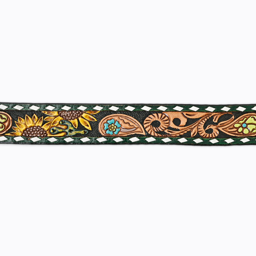 American Darling Beautifully Hand Tooled Tan Genuine Leather Belt Men and Women Western with Removable Buckle