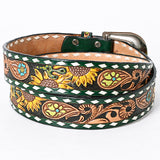 American Darling ADBLF133-L Beautifully Hand Tooled Genuine American Leather Belt Men and  Women